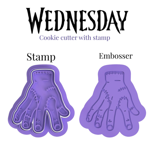 Wednesday cookie cutter with stamp or Embosser with stamp