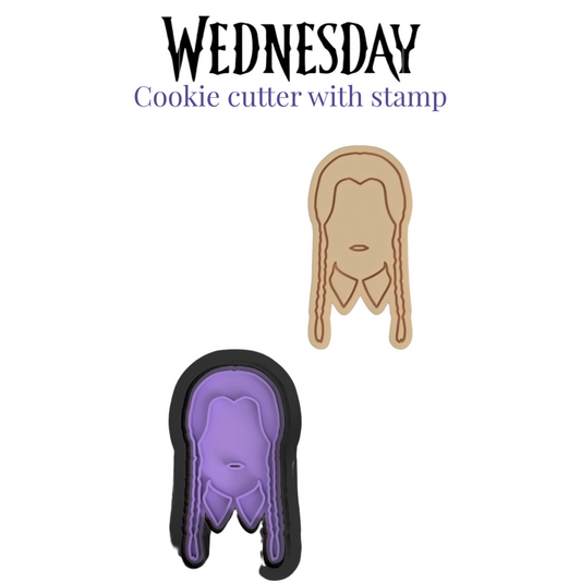 Wednesday #1 cookie cutter with stamp