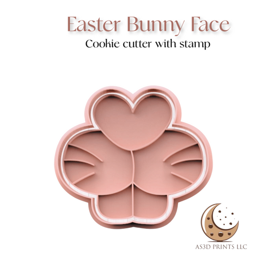 Eater Bunny Face cookie cutter with stamp