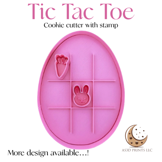 TIC TAC TOE cookie cutter with stamp