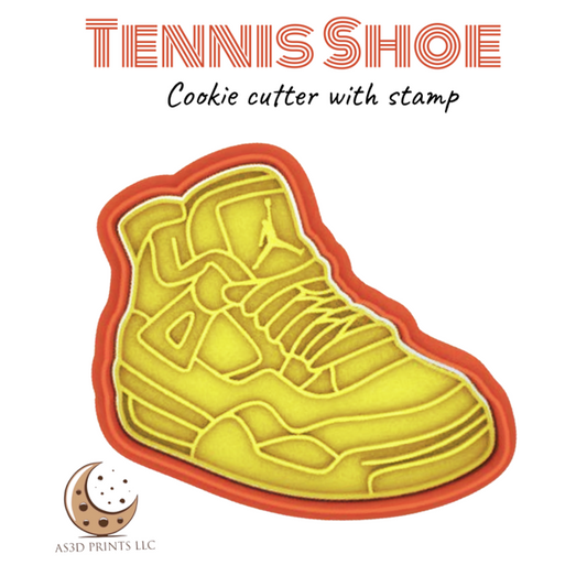 Tennis Shoes cookie cutter with stamp