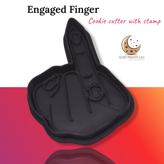 Engaged Finger cookie cutter with stamp