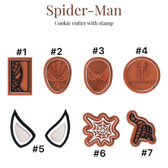 Spider-Man cookie cutter with stamp