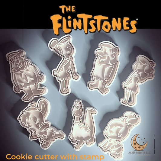 Flintstones cookie cutter with stamp