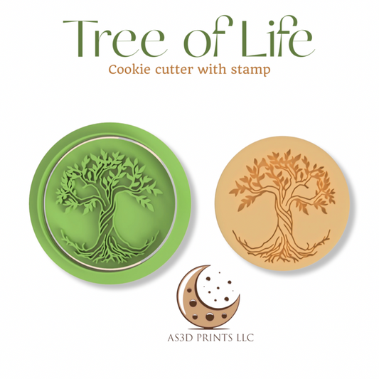 Tree of life cookie cutter with stamp