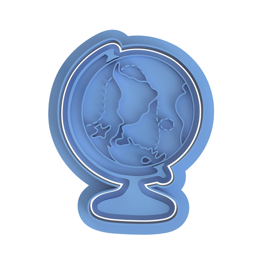 World Globe  #2 cookie cutter with stamp