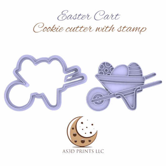 Easter Cart  cookie cutter with stamp