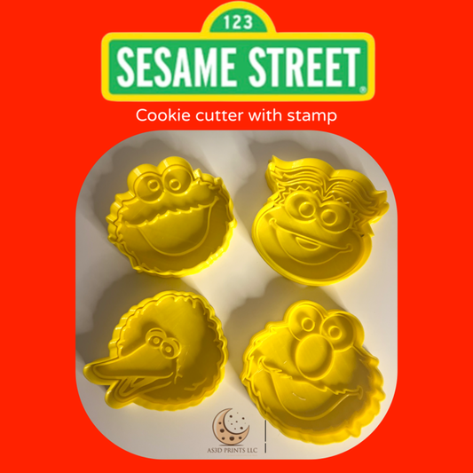 Sesame Street cookie cutter with stamp