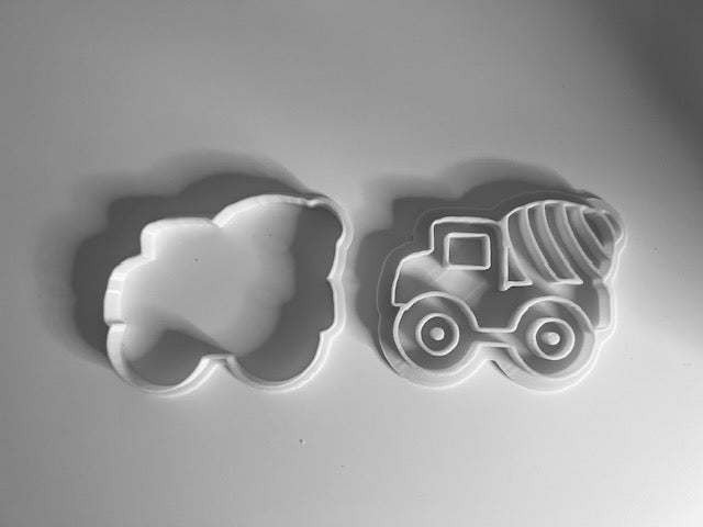 Truck cookie cutter with stamp
