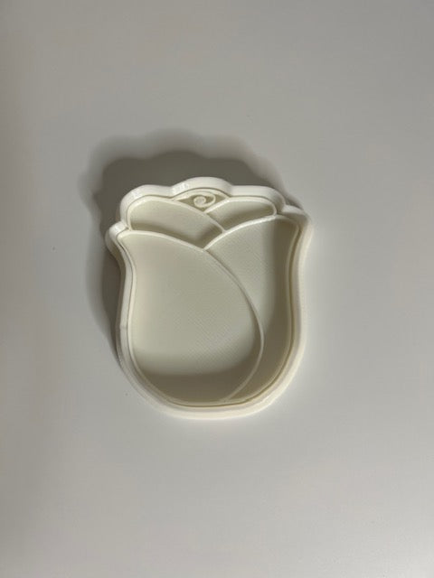 Rose cookie cutter with stamp