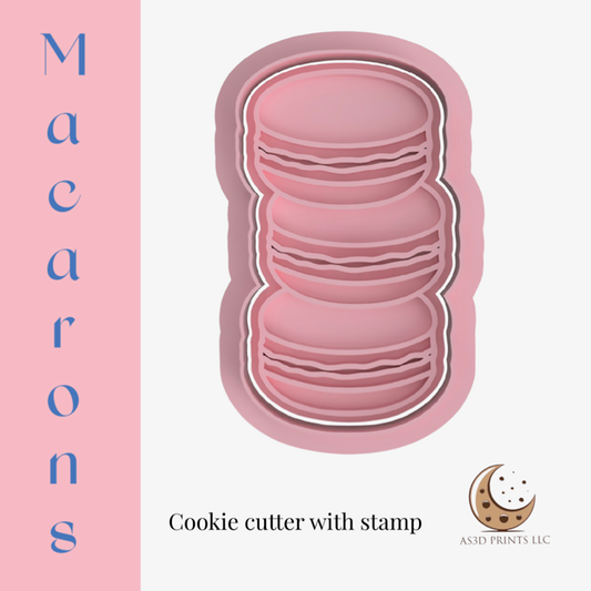 Macarons  cookie cutter with stamp