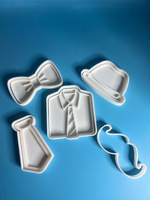 Man outfit  cookie cutter with stamp